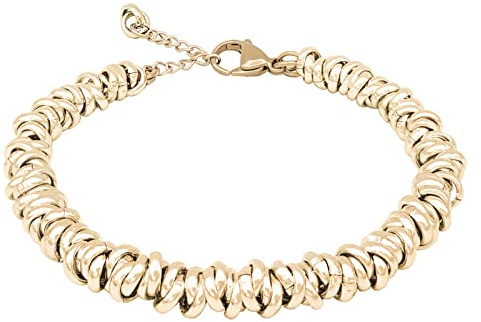 Bracciale Donna regolabile nodini anelli intrecciati morbido 6 mm | Leggero, Alluminio Anodizzato, Acciaio inossidabile, Anellini lucidi