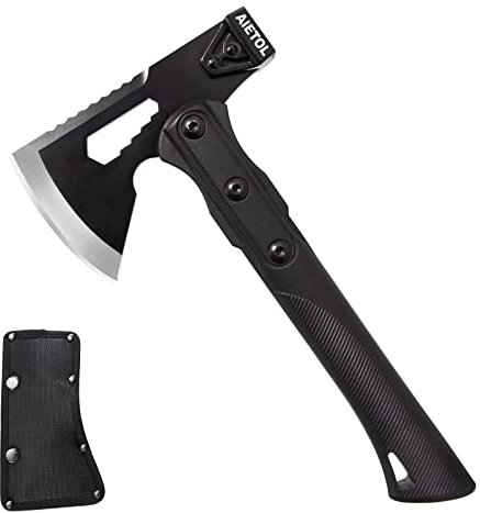 10.5-inch Survival Camp Axe, Camping Hatchet/Hammer Tool with Sheath