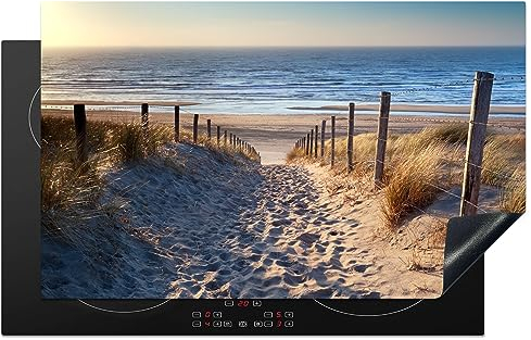 MuchoWow Herdabdeckplatte Ceranfeld Spritzschutz Küche Strand - Meer - Niederlande - Dünen - Sonne 83x51.5 cm Induktionsherd Abdeckung Induktionskochfeld Ceranfeldabdeckung