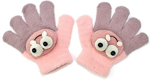 FnnEmg Weihnachtshandschuhe 1 Paar Nette Cartoon Puppe Baby Kinder Handschuhe Winter Woolen Jungen Mädchen Mitte Dicke 3-6 Jahre Kinder Halten Finger warm Weihnachtshandschuhe Kinder (Size : N)