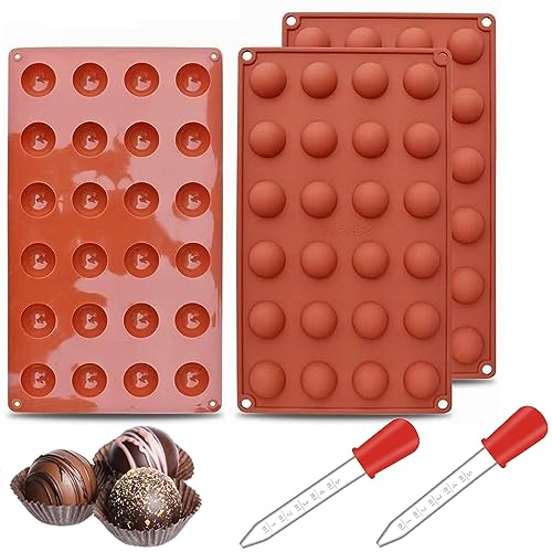 Norhogo Stampo in Silicone a Mezza Sfera, Mini stampo in silicone semi-spaccato da 24 cavità, stampo da 3 confezioni per fare cioccolato, torta, gelatina, mousse a cupola