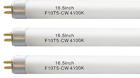 F10T5-CW 16 4100K Fluorescent Linear Light Bulb,T5 10W Cool White Bulbs Replacement for Jasco,Philips,G5 Miniature Bipin Base(3 Pack)