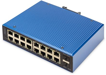 Digitus Industrieller 16+2 -Port L2 Managed Gigabit Ethernet Switch. SwitcH-Typ: Managed, SwitcH-Ebene: L2. Basic Switching RJ-45 Ethernet PortS-Typ: