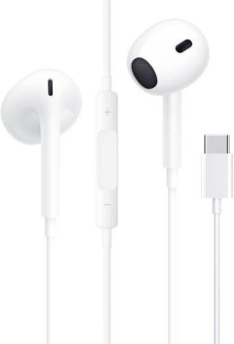 Generico Cuffie USB C, Auricolari In-Ear con microfono e controllo del volume di type c,Cuffie Tipo C Compatibile con iPhone 15/16/Samsung S20 S21/Huawei P30 P40/Google Pixel 5 4 3