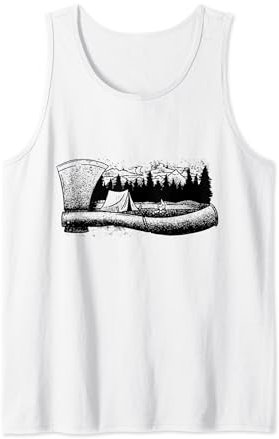 Bushcraft Axe Camping Bushcrafter Camper Vintage Outdoor Tank Top