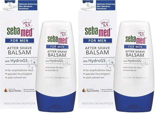 2 Stück Vorteilspack SEBAMED for Men After Shave Herren Balsam, hilft gegen Rasurbrand, ist feuchtigkeitsspendend und hautberuhigend, ohne Mikroplastik, Made in Germany, 2 x 100 ml
