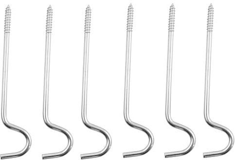 LQ Industrial 6 staffe di supporto per asta per tende singole, viti di supporto intermedie da 6,3 cm, gancio intermedio per asta per tenda, porta tenda, telaio in legno per finestre e tende verticali