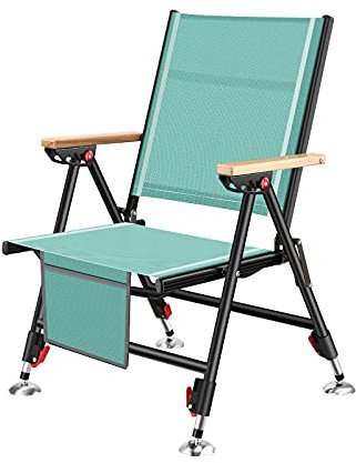 MOOWI Camping Stuhl Faltbarer Angelstuhl tragbarer Liegestuhl mit anheblichen Beinen for Camping Wanderer Strand liegende Terrassenstühle halten 330 lbs Anglerstuhl