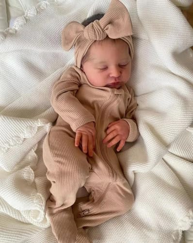 Anano Reborn Baby Junge Lebensechte Puppen Laura 19-Zoll Silikonpuppe Lebendiges Blut Vessles Echte Aussehen Newborn Baby Puppe Reborn Toddler Mit Outfit Und Stirnband