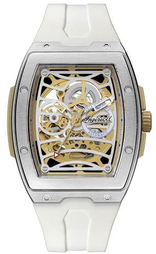 Ingersoll The Challenger Mens 42mm Automatic Watch with White Dial and White PU Strap I12309