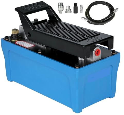 KOZWAY Lufthydraulikpumpe, pneumatische hydraulische Fußpumpe 10.000 PSI for den Aufbau und Umzug Schwerer Maschinen, Autoreparatur, Ölmonta
