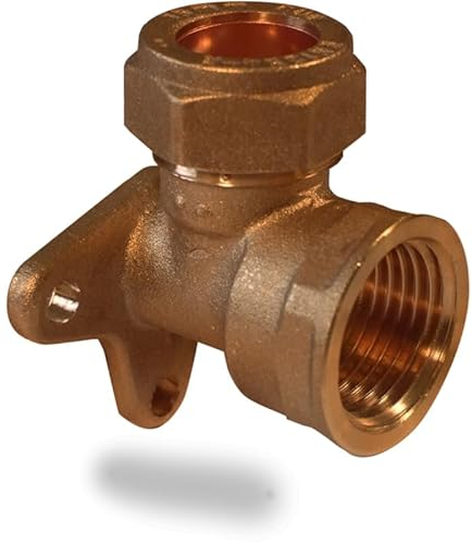 NPH Compression Wall Plate Elbow, 15 mm X 1/2 - Brass