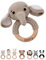 Bärenfreunde® - Personalisierter Beißring Baby - Niedlicher Greifling für Baby's ab 0 Monate - Babyrassel mit Name als Baby Geschenk für Mädchen und Jungen (Elefant,ohne Name)