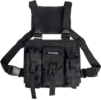 Felenny Gilet tactique à bandoulière pour hommes avec plusieurs poches, sac à bandoulière pour airsoft, veste de course, harnais de combat, sac à bandoulière pour radio, sac à bandoulière militaire