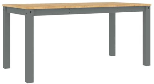 HETFTJN Partytisch Kitchen Table Schreibtische Gaming Tisch - Esstisch Panama Grau 160x80x75 cm Massivholz Kiefer für Garten Büro Konferenzraum Campingplatz
