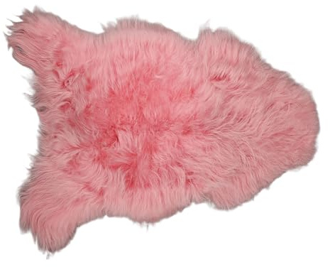 Provellus Premium Island Lammfell Schaffell Bunt Gefärbt Weich Fell Teppich Multicolor (Rose, 100-120cm x 50-65cm)