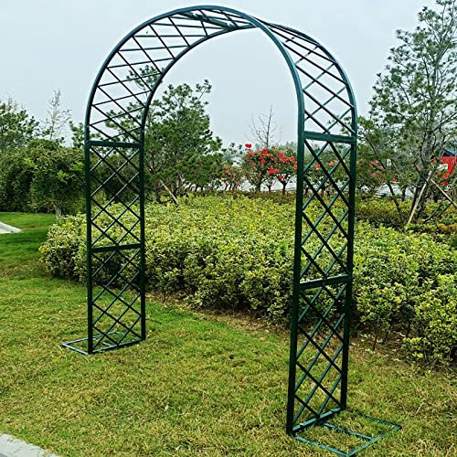 Arche de jardin en acier galvanisé vert pour plantes grimpantes et roses autoportantes, cadre de rose autoportant, pergola, arche pour décoration de fête de mariage, 2,5 m l x 2,5 m H