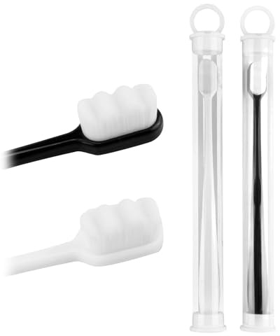 Nano-Zahnbürste, extra weich, Mikro-Nano-Zahnbürste, sanfte, sterile Fasern für empfindliche Zähne und Zahnfleisch, 2 Stück