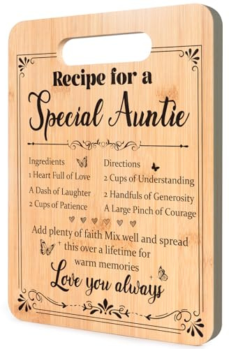 Luvart Auntie Gifts, Special Aunt Bamboo Chopping Board, Auntie Christmas Mothers Day Birthday Gifts Idea, Best Kitchen Present from Niece Nephew