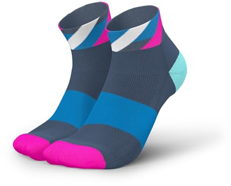 INCYLENCE Calzini corti da corsa per uomo e donna con leggera compressione, 1 paio, Loops Zucchero Pink, 43-46