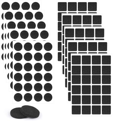 240 Stück Filzgleiter Selbstklebend Schwarz, 3 mm Starke Filzgleiter, 22 mm Filz für Stühle, Filzstopper Stühle, Stuhlbeinschoner Filz, für Möbelgleiter Pads, Möbelschutz (Eckig Und Rund)
