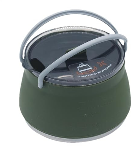 Bollitore portatile da campeggio, bollitore pieghevole in silicone, bollitore da trekking leggero, bollitore da viaggio compatto, per campeggio e attività all'aperto, 15,5 x 15,5 x 11 cm