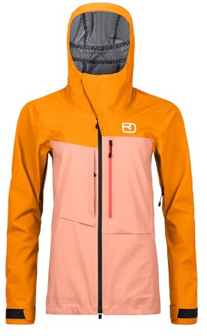 Ortovox Women’s 3L Ravine Shell Jacket | Lightweight Freeride Shell with Ventilation Zips & Storm Hood for Ski Touring - Bloom - M