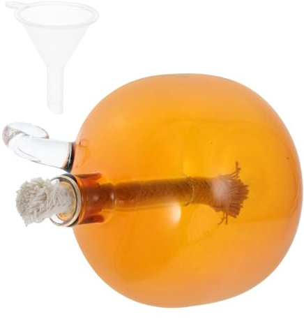 EXQUIMEUBLE Nachfüllbare Geruchsfreie Glas-öllampe Aus Borosilikat Für Innenräume Rundes Design Stilvolle Wohnraumbeleuchtung Vielseitig Für Wohnzimmer Esszimmer Und Büro Geeignet
