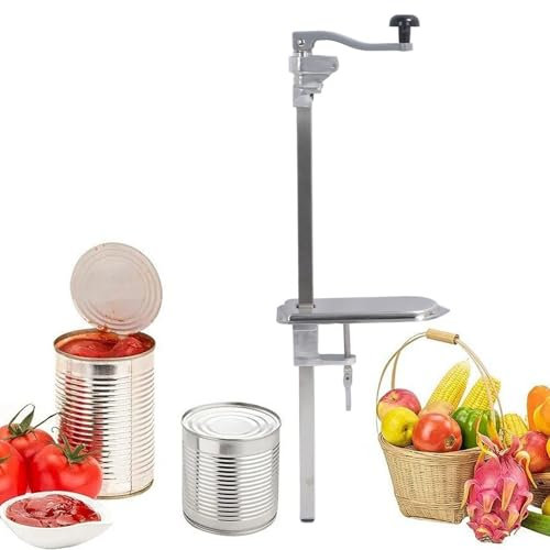 Abrelatas Comercial, Abrelatas Manual de Mesa de Acero Inoxidable Abrelatas Metal Ajustable de Sobremesa con Asa para Latas Hasta 11 Pulgadas de Alto para Restaurantes y el Hogar