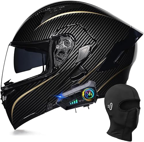 Casque de moto modulaire Bluetooth, intégral, rabattable, double visière, avec double haut-parleur et microphone, homologué DOT/ECE, pour adultes, hommes et femmes, tailles M à XXL D,M=57-58cm