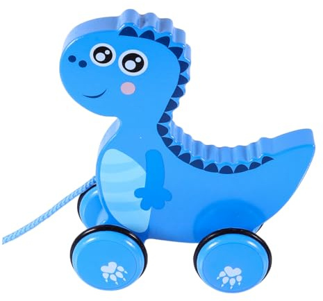 VANZACK Holz Nachziehspielzeug Dinosaurier Ziehspielzeug Frühförderung Geburt Geburtstag Weihnachten