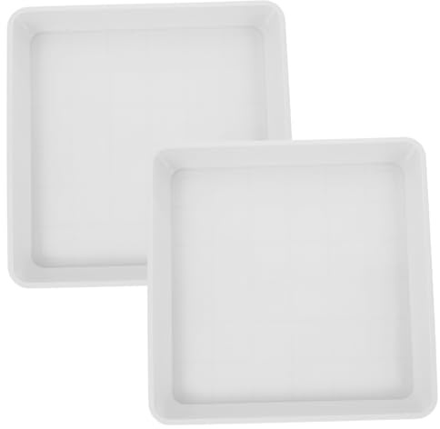 BCOATH Sottovaso quadrato per vasi da fiori, 2 pezzi, 60 x 60 cm, in plastica resistente, con funzione di raccolta dell'acqua, per giardino e balcone