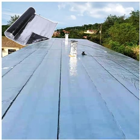 Negro Rollo Adhesivo de Tela Asfáltica,Cinta De for Reparación Autoadhesiva Bituminosa,para betún vidrio de tubería Piso techo ventana pared caravanas(THK1.2mm/W0.5*L5m)
