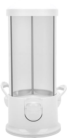 Fockety Distributeur de Bonbons et de Noix, Machine à Bonbons à 3 Compartiments pour Céréales, Haricots, Cacahuètes, avec Corps Transparent et Base Blanche, Grande capacité de Stockage