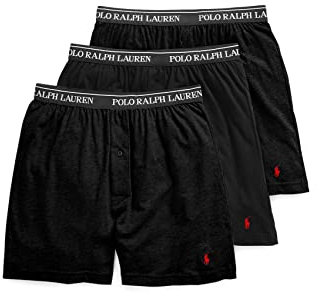 Polo Ralph Lauren Underwear Men's Classic Fit Knit Boxers 3 Pack, Polo Black, L