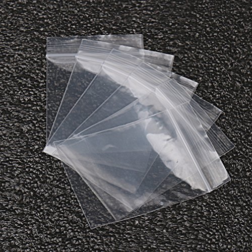 Plastikbeutel, 100 Stück Transparente Aufbewahrungsbeutel wiederverschließbar Poly-Beutel mit Reißverschluss für die Aufbewahrung von Schmuck kleinen Keksen Süßigkeiten (50 x 70 mm)