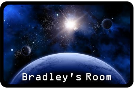 Space Scene Kids Bedroom Door Sign Personalised for You - Any Name! Door Plaque,Girls/Boys,Nursery,Decor,Kids Room,Space