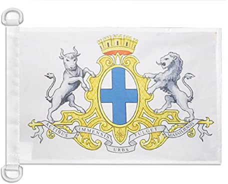 AZ FLAG Pavillon Armoiries de Marseille 45x30 cm Anneaux Plastique | Usage extérieur et nautique Pavillon nautique marseillais résistant aux intempéries avec coutures doubles et bords renforcés