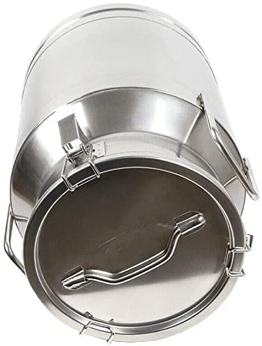 Adima Cultiver Bidon De Transport De Lait, Acier Inoxydable 304 Seau À Lait Cruche D'eau Seau À Vin Bouteille Baril De Pétrole Boîte À Thé Pot Laitier Avec Couvercle Scellé Liquide Stockage Solide,20L