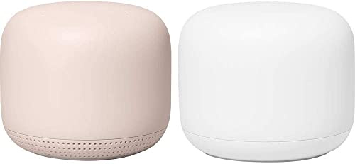 Google Nest WiFi AC2200 (2a generazione) Router e sistema Wi-Fi a rete di punto di accesso aggiunto (confezione da 2, sabbia)