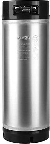 TMCRAFT New 5 Gallon Ball Lock Keg, Stainless Steel Beer Keg with Dual Rubber Handle for Home Brew