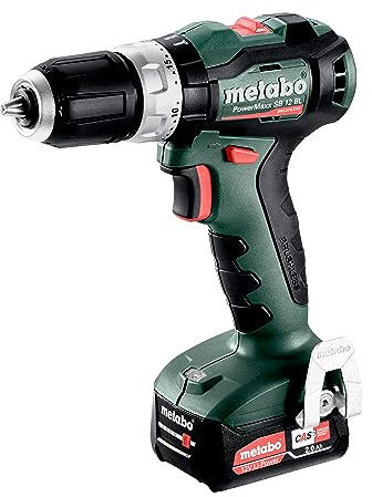 Metabo PowerMaxx SB 12 BL Akku-Schlagbohrschrauber (12V 2x2Ah Li-Power- Ladegerät SC 30- metaBOX 118, mit Gürtelhaken) 601046500