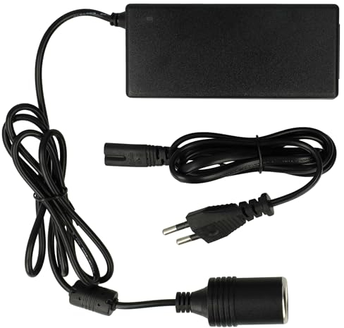 vhbw Adattatore di rete da spina euro a presa auto per dispositivi come navigatori, lettori DVD con spina auto