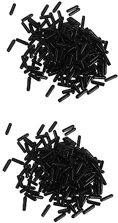 BUGUUYO 500 Stk Gewindeschutzkappe rundes Ende Drahtschutz isolierte Klemme flexible Schlauchkappen Kabelschutz schutzkappen abgasschlauch Endrohr Rohrendkappen Schlauchspitze Gummi Black