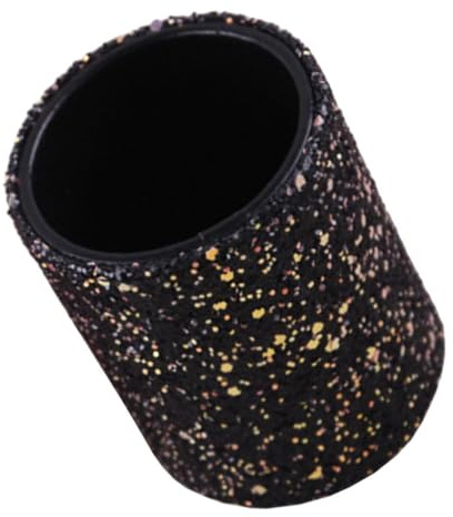 TOVINANNA Pot à Pinceaux Cosmétiques Noir Multifonctionnel 12 Cm en Polyuréthane Résistant Seau à Brosses Épais pour Maquillage Bureau Maison Accessoire de Rangement Stable