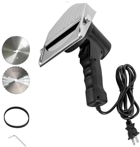 Cordless Shawarma Knife Electric Shawarma Knife Commercial Gyro Cutter Professional Turkish Kebab Slicer,with 2 Blades Adjustable Thickness 0-8 mm,for Cutting Kebab Lamb,stripline
