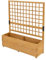 ML-Design Fioriera con Grigliato 119,5x139x36,5 cm Marrone – Fioriera Decorativa in Legno Massello con Spalliera per Piante Rampicanti Vaso da Esterno con Grata per Giardino Balcone Terrazzo