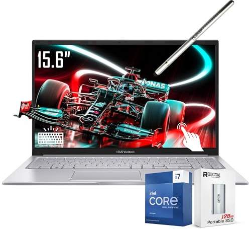 ASUS Vivobook 15 Ordinateur portable professionnel, écran tactile FHD de 15,6, Intel 10-Core i7-1355U (5 GHz), clavier rétroéclairé, Wi-Fi 6E, SonicMaster, pavé numérique, argent, Windows 11 Home (16