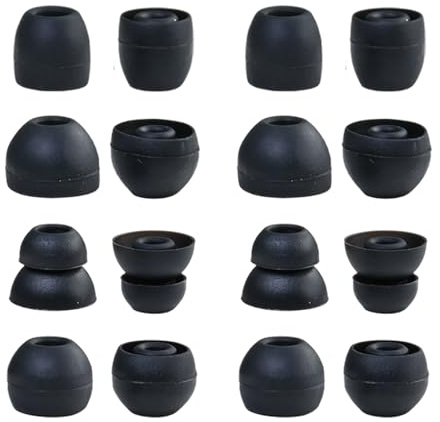 8 Paia Cuscinetti Cuffie Gommini Ricambio Silicone Gommini Auricolari Diametro 10 Mm, 12 Mm, 13 Mm, 14 Mm Nero