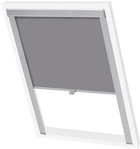vidaXL Verdunkelungsrollo Verdunkelung Dachrollo Dachfensterrollo Grau P06/406